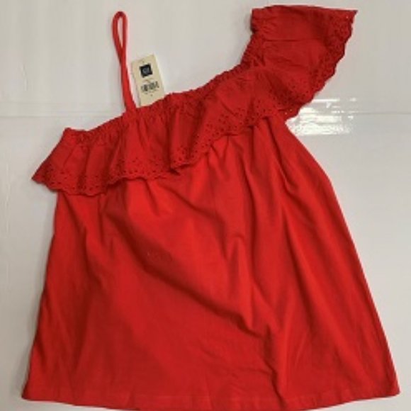 New GAP Girls Top with Eyelet Ruffle - Picture 2 of 6